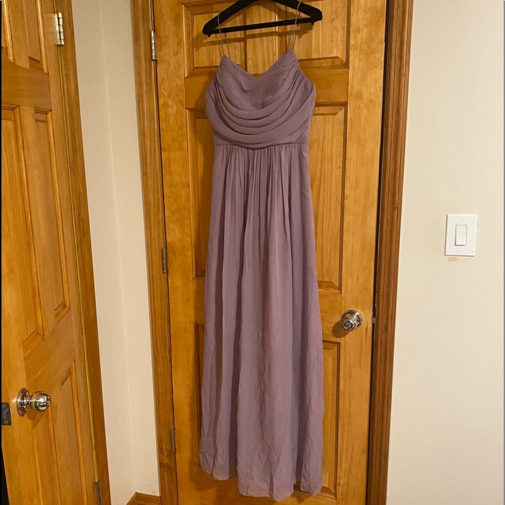 Anthropologies - Wedding Way Dusty Lilac Spaghetti Strap Dress Long Gown size 2